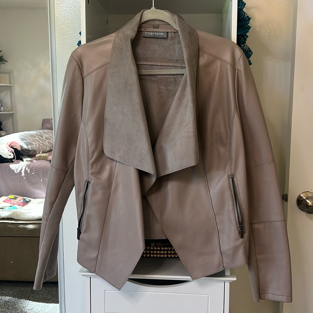 Bagatelle Large Faux Leather Crop Jacket